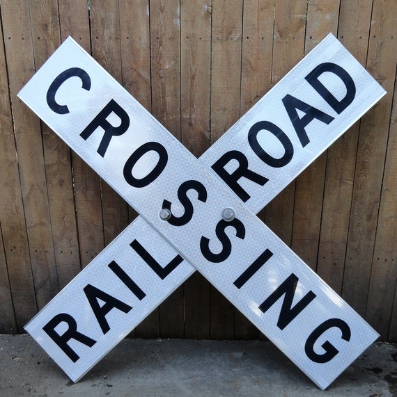 Authentic Vintage Metal Sign Rail Road Crossing Crossbucks