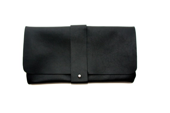 elegant black clutch bag