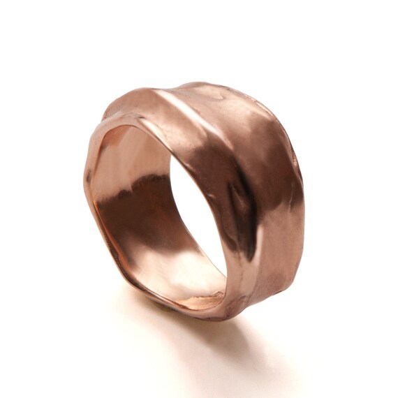 18k Rose Gold Ring , Unisex Ring , Wedding Ring , Wedding Band , Mens ...