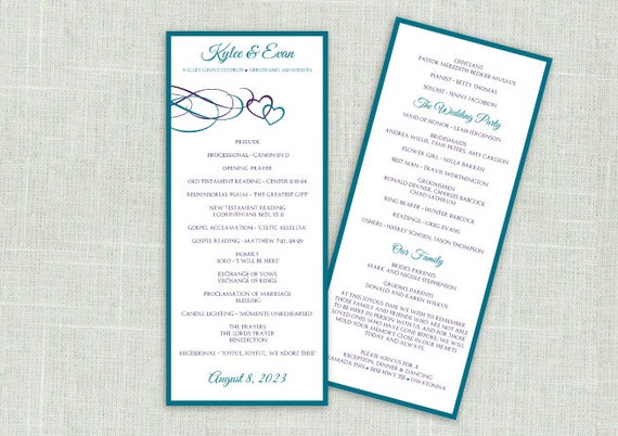 Wedding Program Template - DOWNLOAD Instantly - EDITABLE TEXT ...