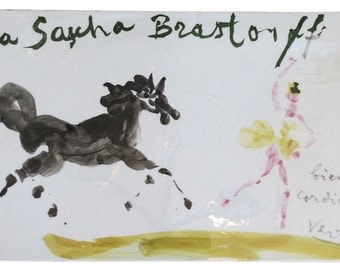 Rare Original Sascha Brastoff Plaque by Marcel VERTES from Artist's Collection