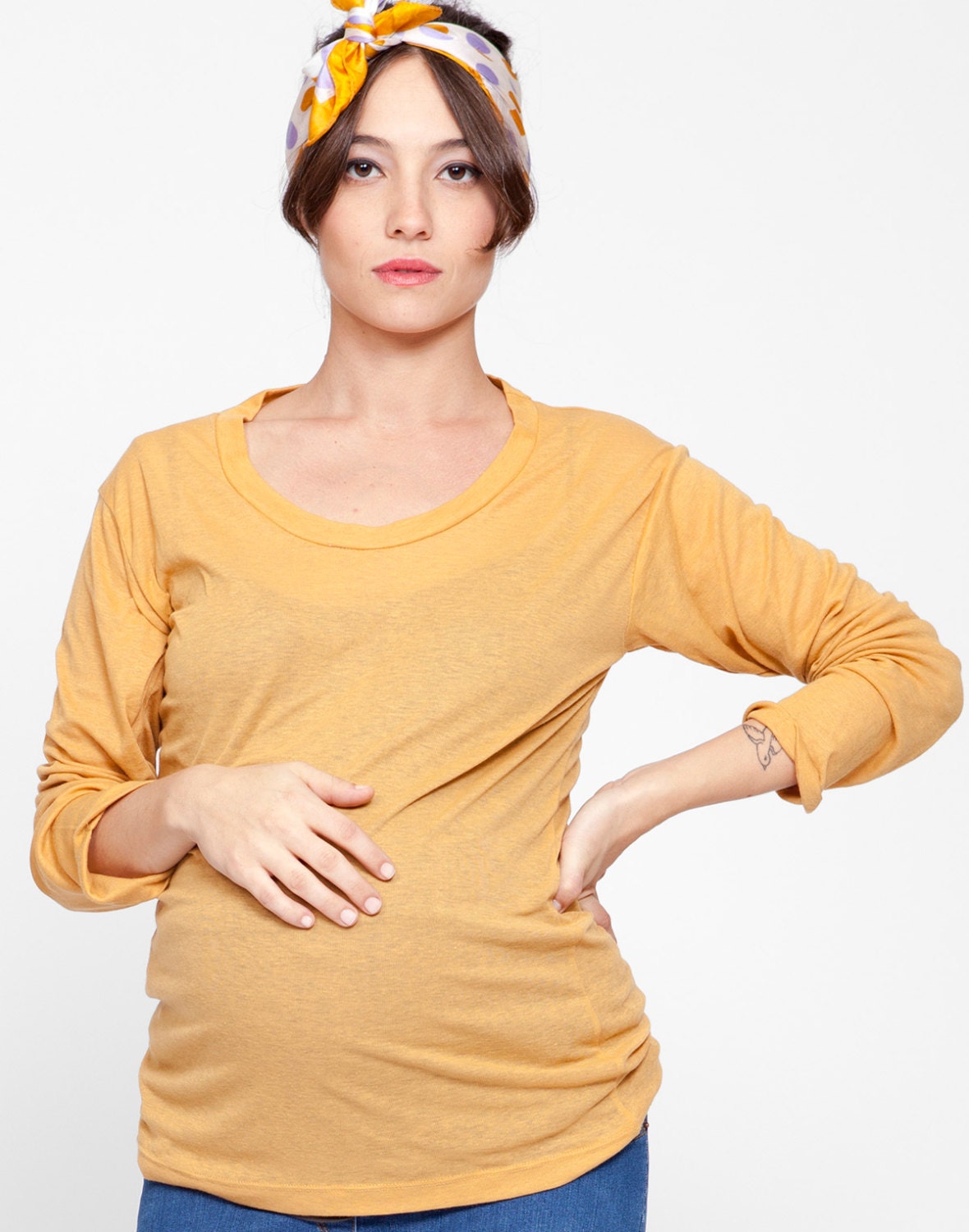 yellow maternity shirt