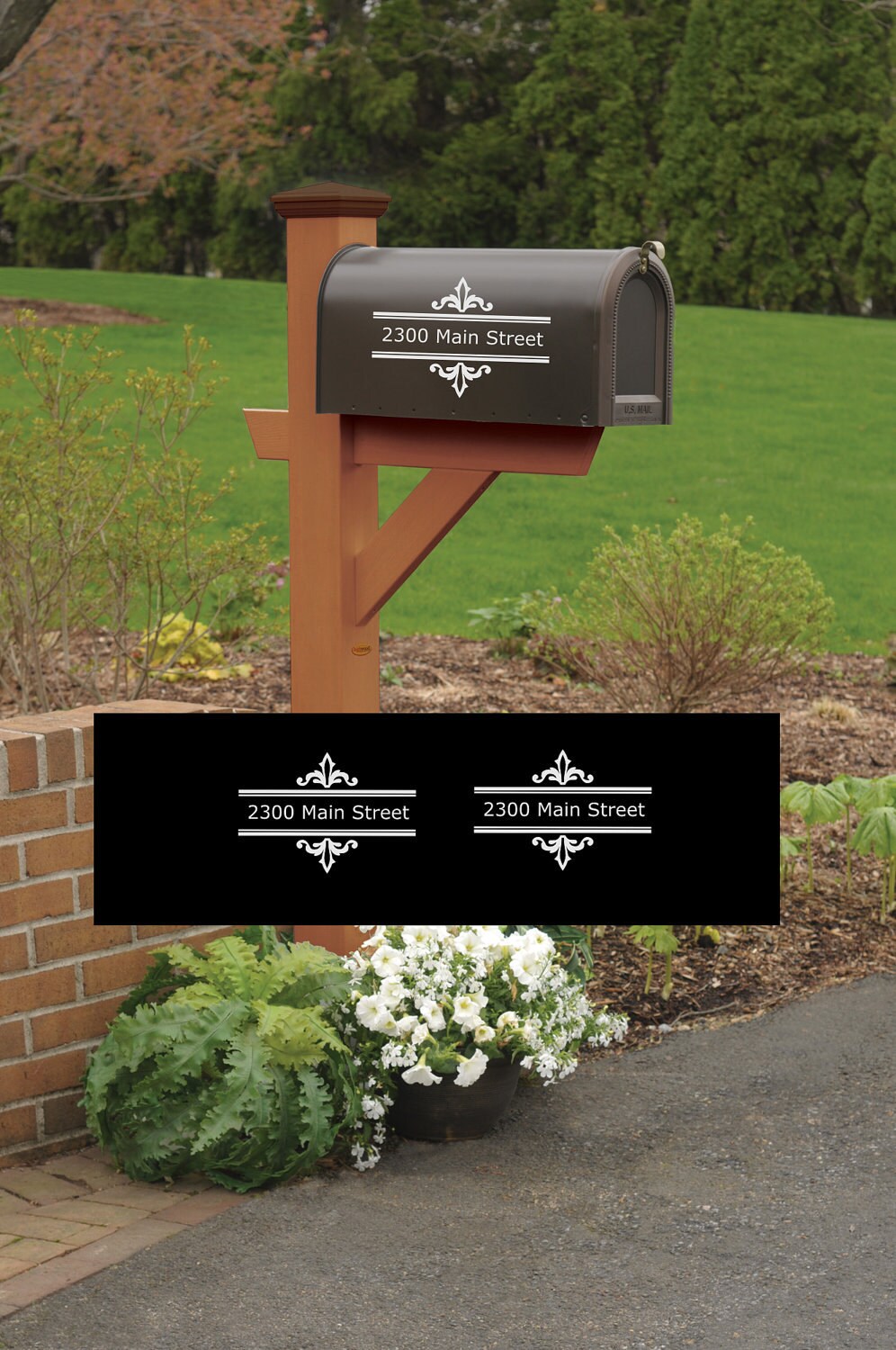 Mailbox Address Vinyl Decal Set of 2