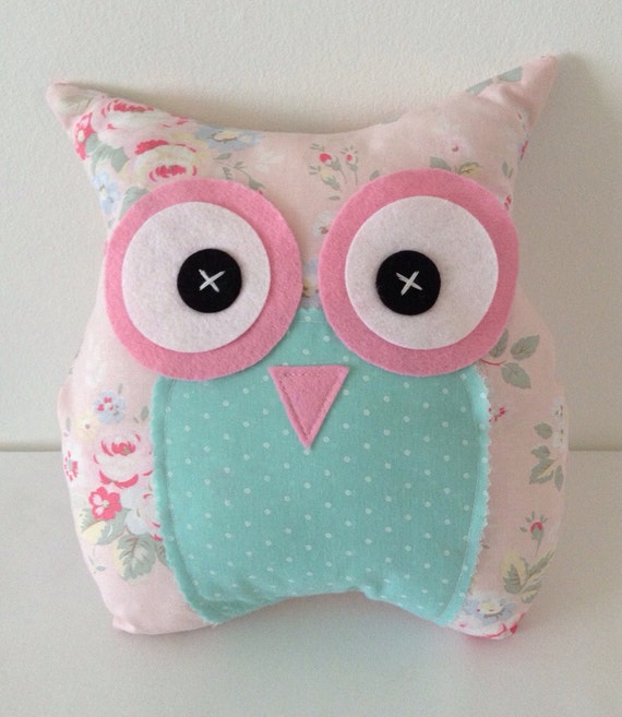 pink owl cushion