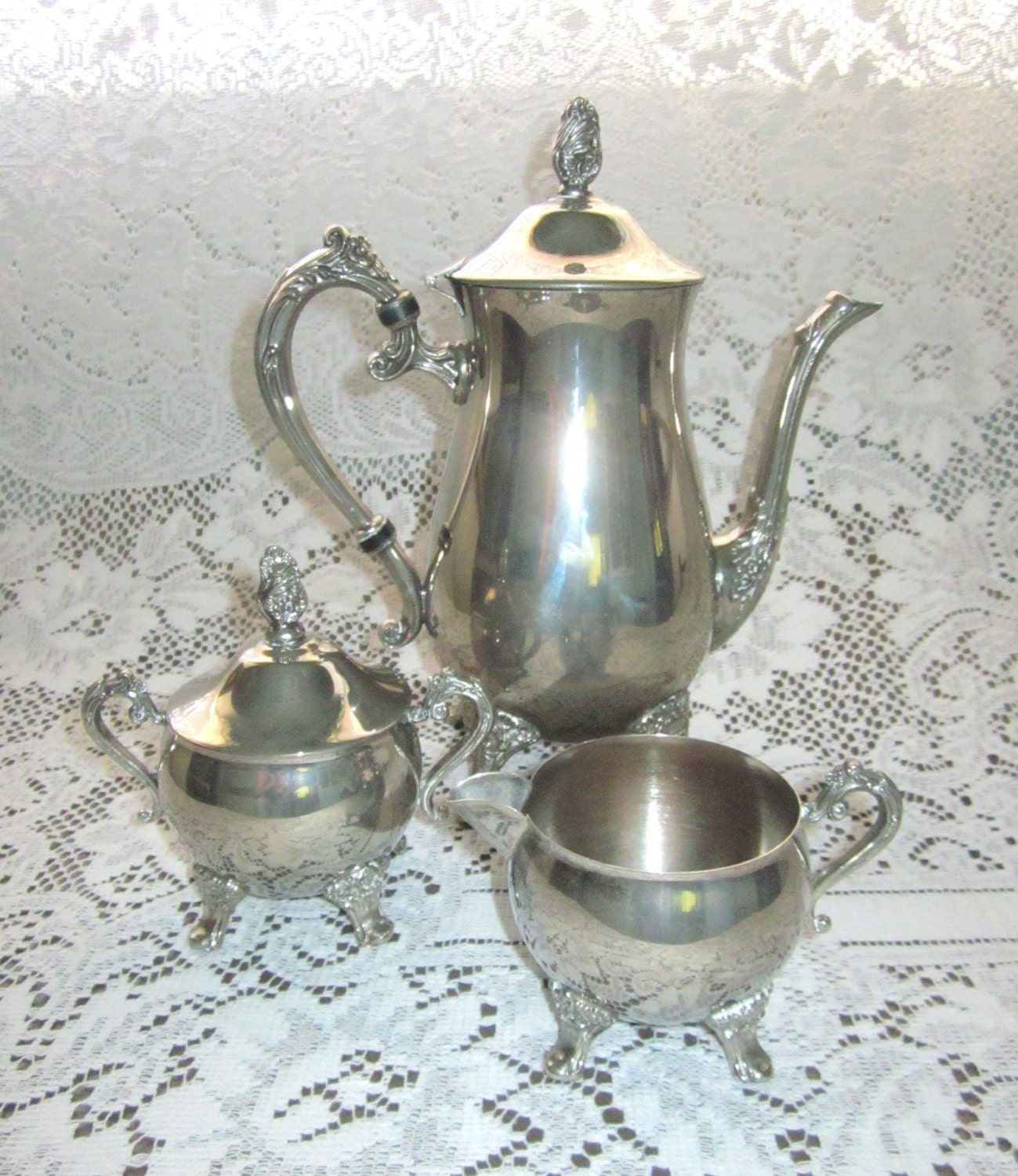 Vintage Silver Plated Coffee Tea Set Silver Plate Teapot with