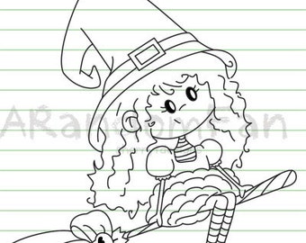 Digital Stamps- Arie the Witch