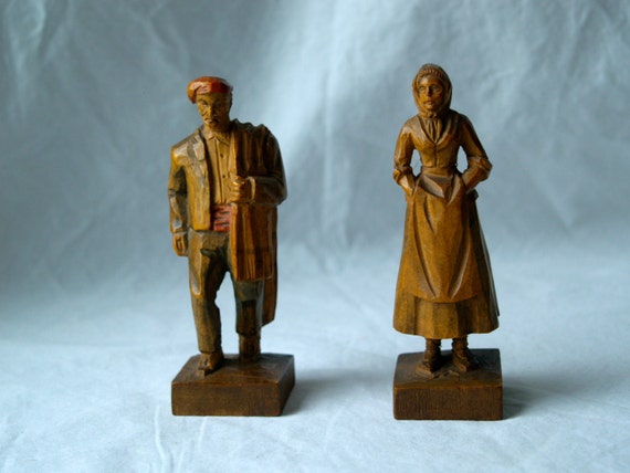 Items similar to Wood Carved Figurines on Etsy