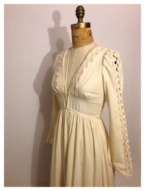 70's Stevie Nicks/Lace/Prarie Style/Wedding Dress.