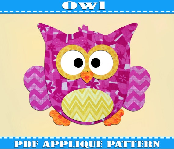 Items similar to Owl Applique Pattern Template Owls PDF Download ...