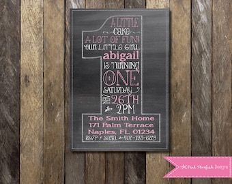 Chalkboard First Birthday Invitation, Chalkboard Birthday Invitation, One, 1st Birthday Invitation, First Birthday, Chalkboard , Printable