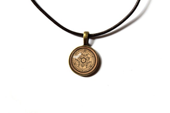 Occult pendant Magic symbol art Esoteric jewelry Antique style