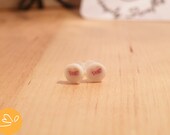 Sweet Slogan White polymer clay stud earrings (5mm)
