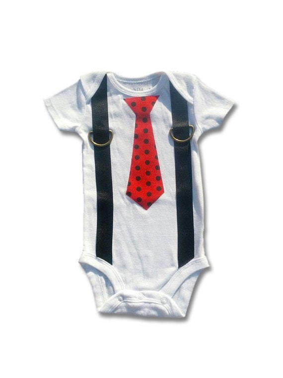 Tie Onesie Suspenders Toddler Tie Ladybug by LilGuyTies on Etsy