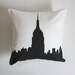 SALE - Empire State Building Pillow - New York City Skyline Pillow - Yellow and White Throw Pillow - City Throw Pillow