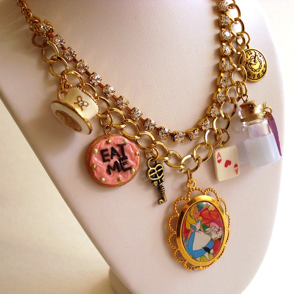 Alice in Wonderland Necklace Alice Charm Necklace Alice in