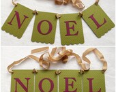 Noel Banner - Embossed Sm Dots - READY TO SHIP - Christmas Home Decor Holiday Garland Decoration Christmas Banner Noel Holiday Banner Il_170x135