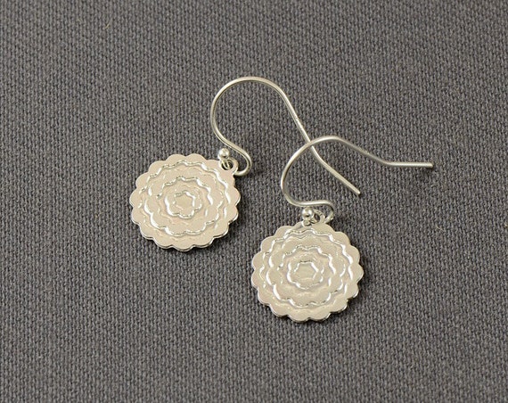 SPRING SALE 10% Off: Rose earrings, sterling silver earrings, everyday ...