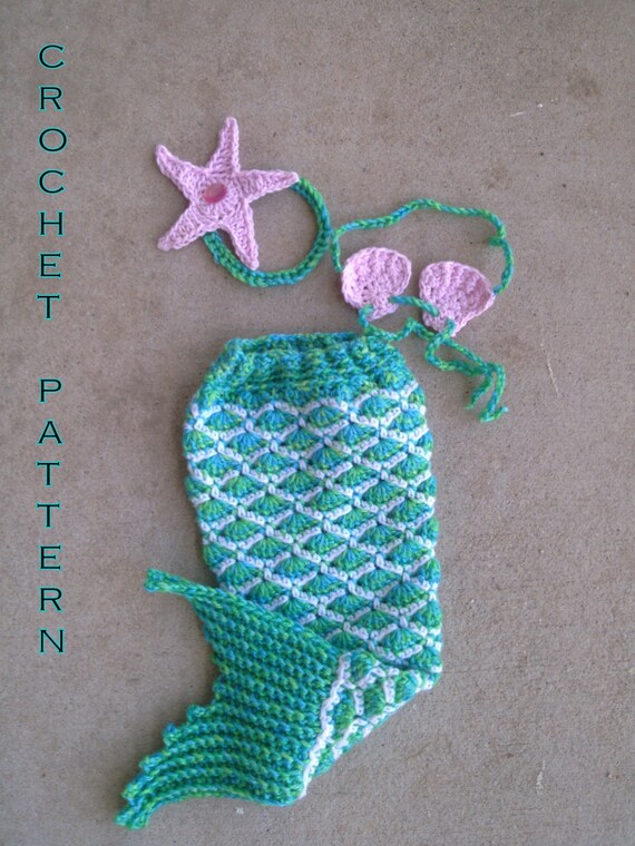 crochet mermaid baby pattern & Mixed Media Art & Glass Drawing Collage Illustration Fiber Arts