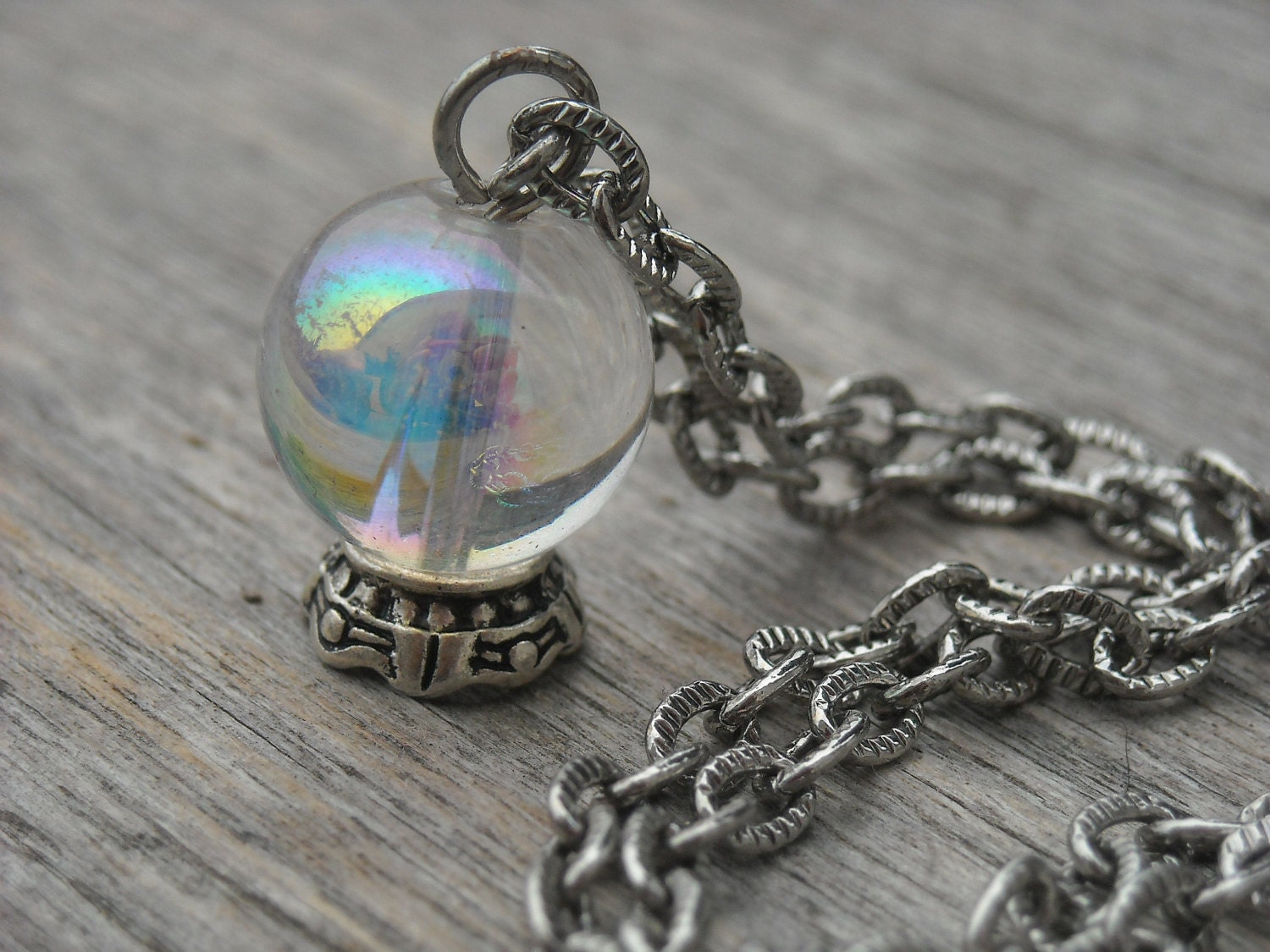 Crystal Ball Necklace Fortune Teller Jewelry Halloween Gypsy