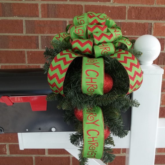 Christmas Mailbox Swag by on Etsy Mailbox Christmas Swag