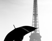 EIFFEL TOWER PARIS France French Umbrella Silhouette Photo Print