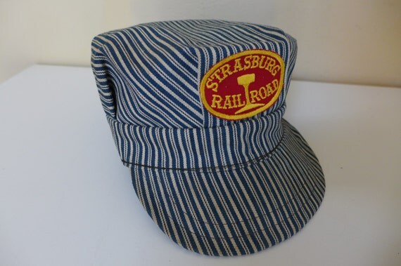 Vintage Engineers Cap Size 7 3/8 Structured Blue by ZeeJunkHunter