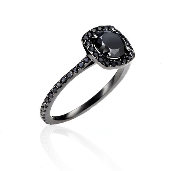 Almost Eternity Black Gold & Black Diamond Ring