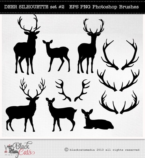 free deer antler silhouette clip art - photo #44