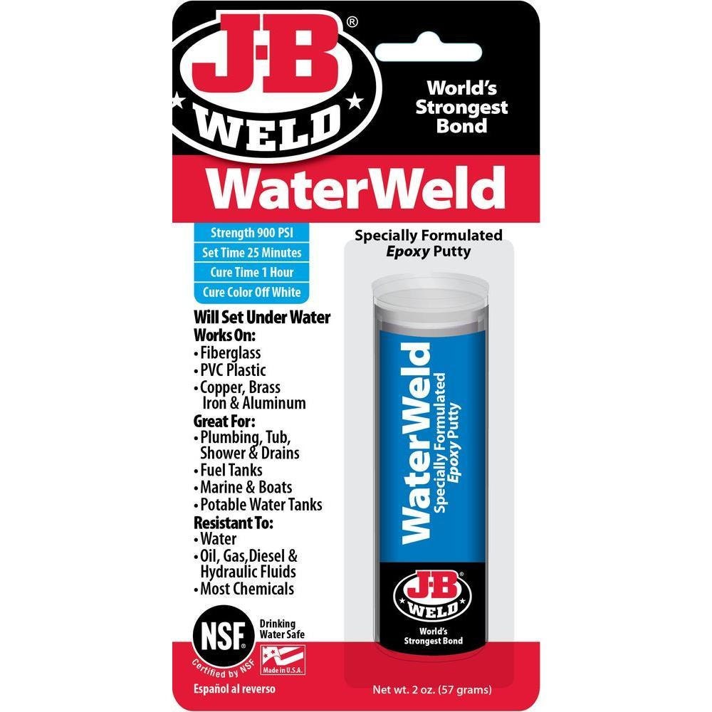 J-B Weld WaterWeld Epoxy Putty Stick REPAIR Underwater GLUE