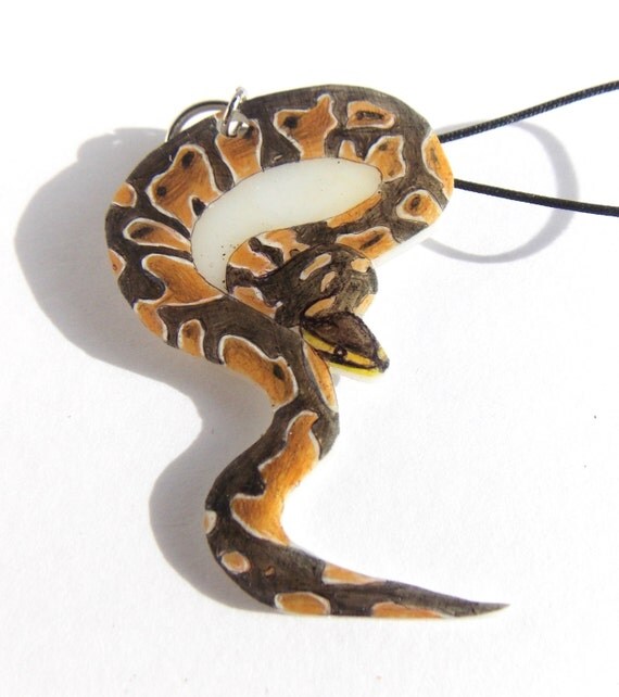 Ball python snake keychain phone charm by ReptileHeart on Etsy