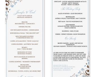 Wedding Program Template DOWNLOAD INSTANTLY by KarmaKWeddings