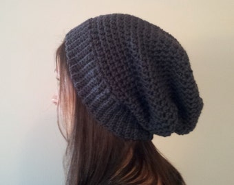 Slouchy Beanie, Slouchy Hat, Slouch Beanie, Crochet Slouchy, Crochet Beanie, Wool Hipster Beanie