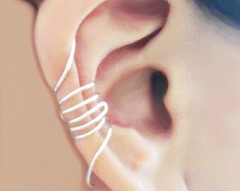 Ear Cuff Sterling Silver Swirl Sterling Ear Wrap Earcuff