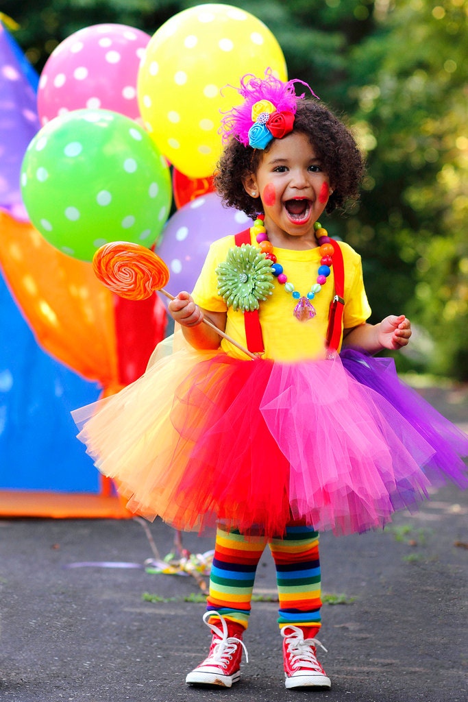 Clown tutu costume 6 pieces toddler baby girls by cutiepiegoodies