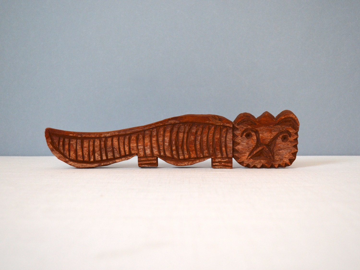 Vintage Mexican Folk Carved Wood Animal Figurine