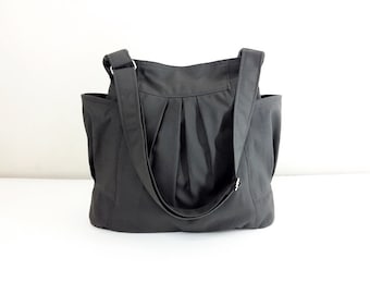 Handbags Cotton bag Canvas Bag Diaper bag Shoulder bag Hobo bag Tote bag Messenger bag Purse Everyday bag Dark Gray Jolie