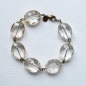 Isabel, Bracelet, Brass, Multifaceted transparent glass pearls