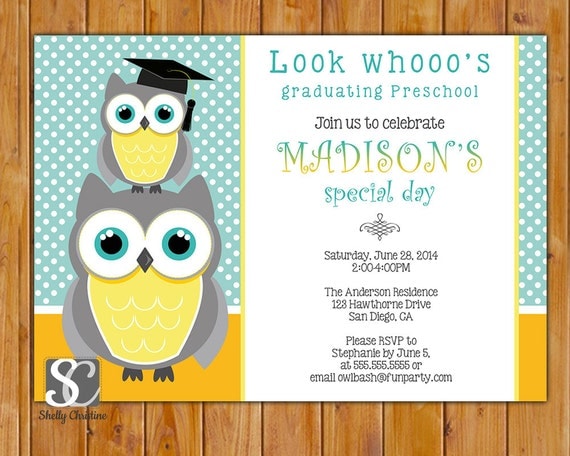Owl Graduation Party Invitations 2