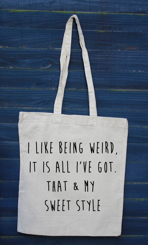 Sale 50% off. I like being weird shopper tote bag. by missharry
