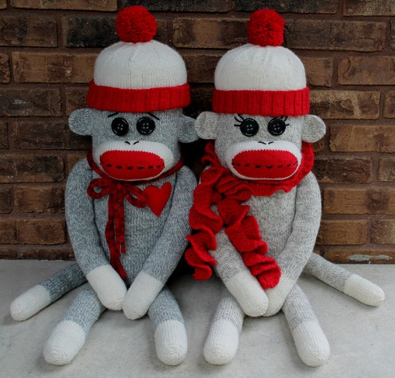 Sock Monkey Pillow PDF Knitting Pattern