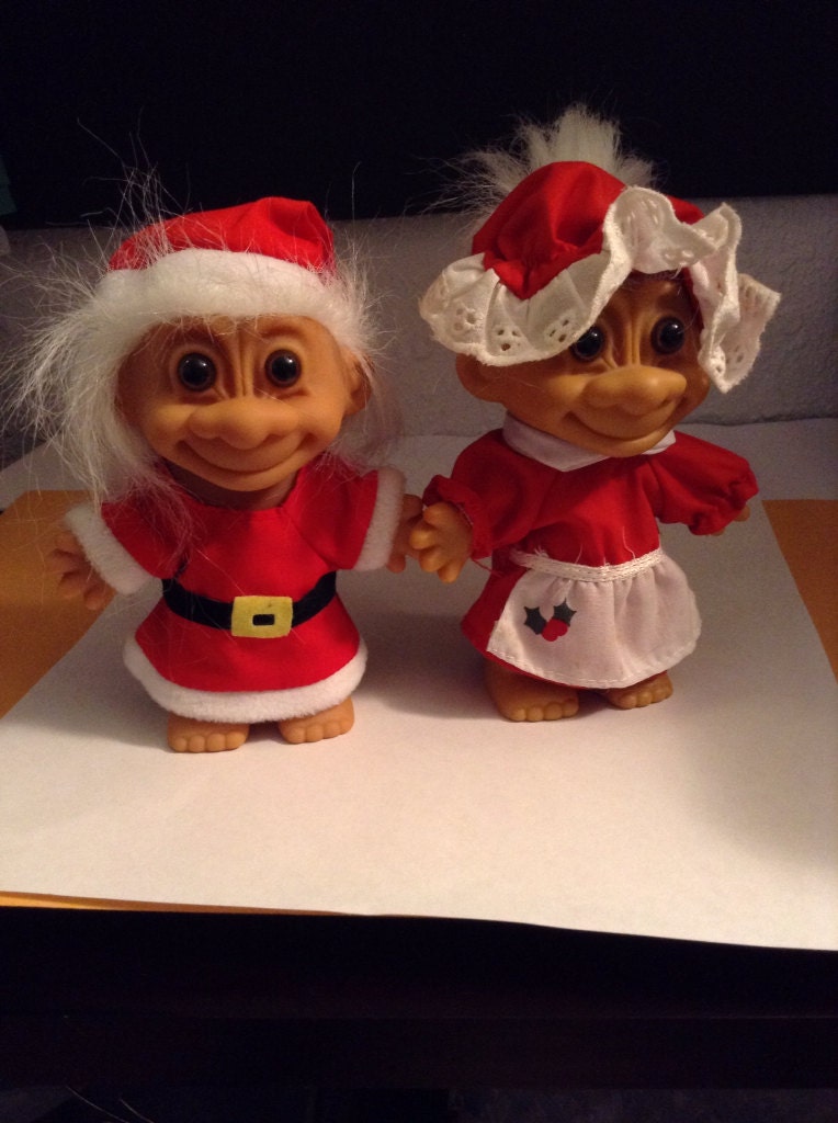 santa claus and mrs claus pair of troll dolls 4 by blingthings santa claus and mrs claus pair of troll dolls 4 by blingthings