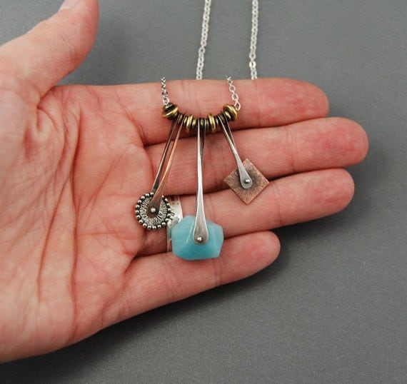 Three Pendulum Necklace by MaggieJJewelry on Etsy
