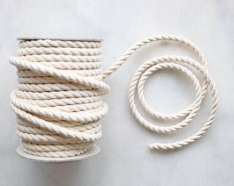 8mm Natural Cotton Rope Cord x 1m