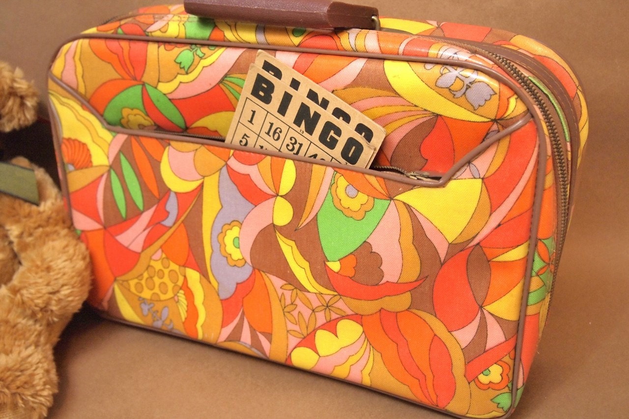 Free Shipping Suitcase Groovy Paisley Made in Japan by RuffByMargo