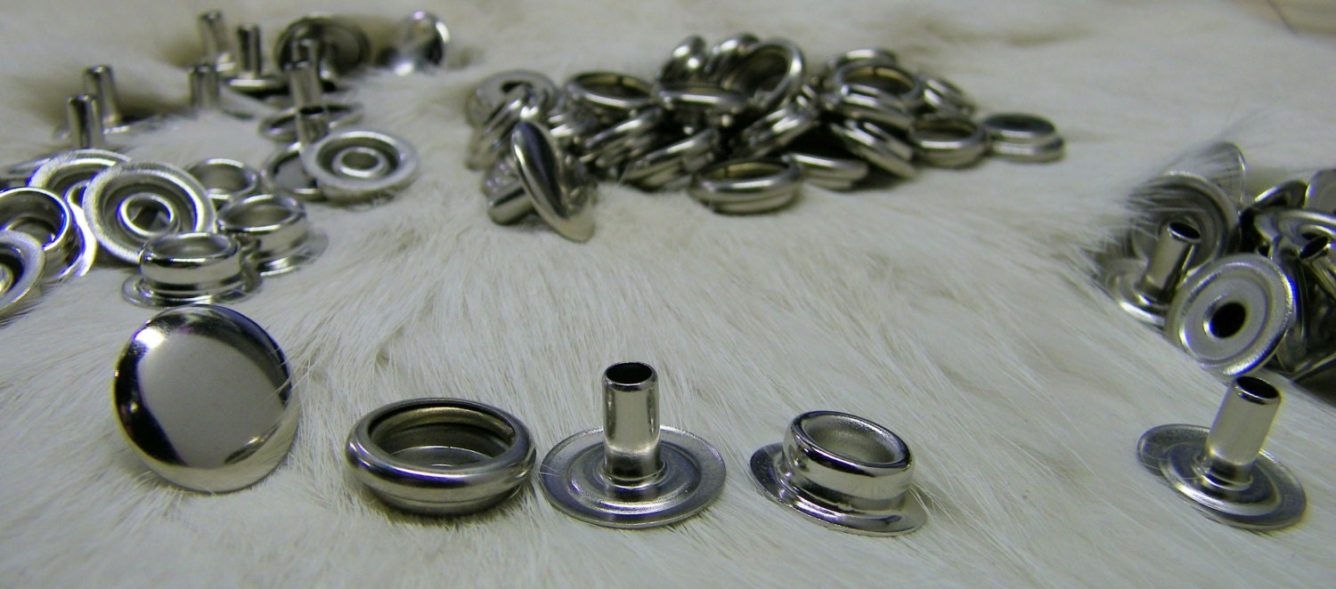 Line 24 Snaps Nickel Plated Pk 10 for leather or by DesireMeNow