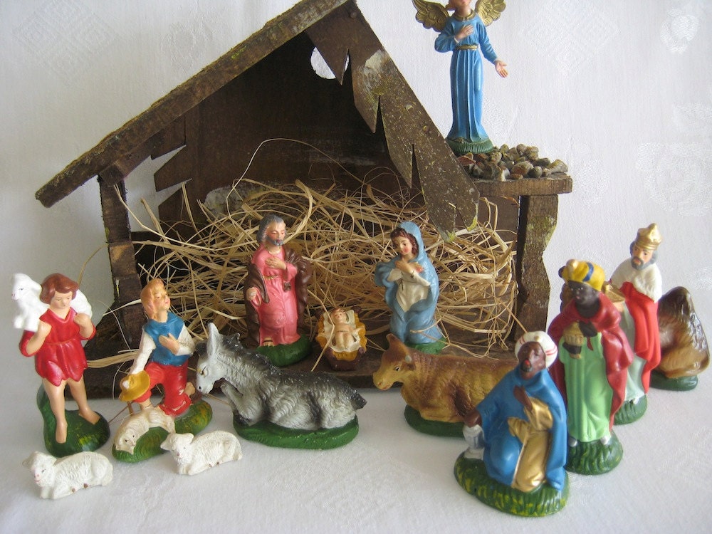 vintage creche nativity set vintage creche nativity set