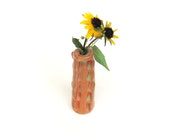 Ceramic Bud Vase Stoneware Orange Green Ceramic Pottery for Single Stem