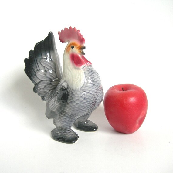 antique ceramic rooster figurine
