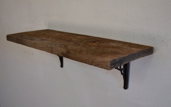 Wood wall hung shelf 22 wide 8 deep