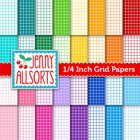 quarter inch grid digital paper mega pack 32 sheets digital